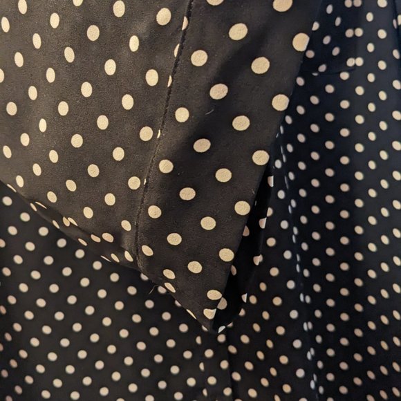 BCX black and white polka dot dress blouse size medium. - Picture 3 of 3